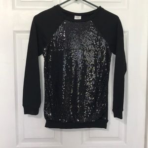 Black sequined sweater. Girls 10/12